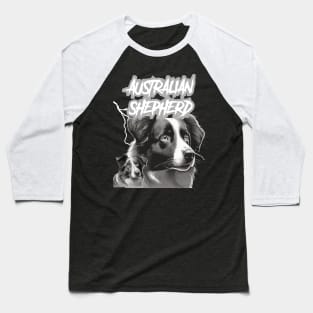 Australian Shepherd Heavy Metal Dog Lover Baseball T-Shirt